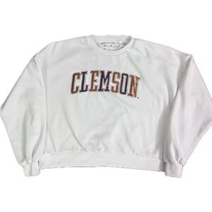 Pressbox Clemson Sweatshirt Sequin Embellished Crew Neck Pullover Top‎ M